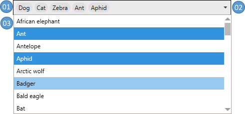 MultiSelectionComboBox with numbers