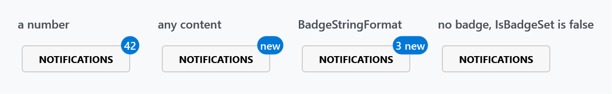 A number, a word, a string format, and no badge