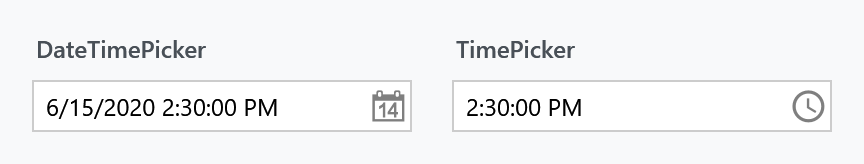 A DateTimePicker and a TimePicker