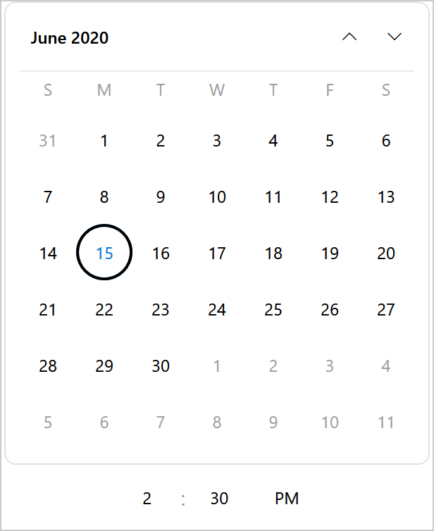 The WinUI drop-down
