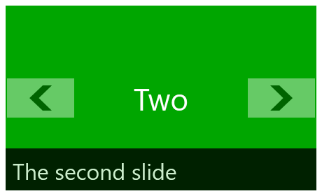 A FlipView with its navigation buttons and banner