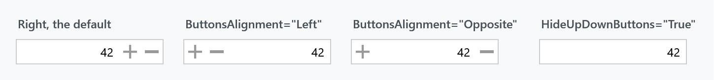 The buttons on the right, on the left, opposite, and hidden