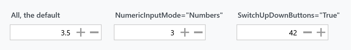 NumericInputMode and switched buttons