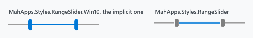 The Win10 and default RangeSlider styles