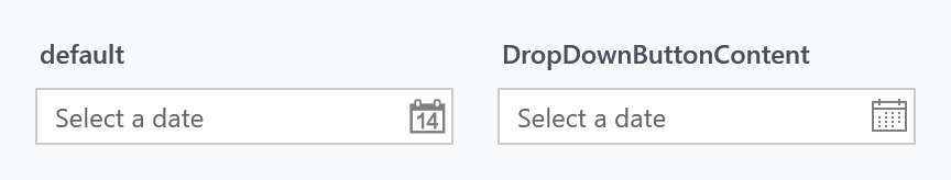 The default calendar glyph and a replacement