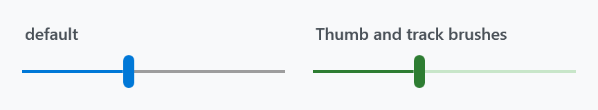 A slider with the default brushes and with its own