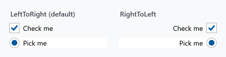 The default layout and the reversed one