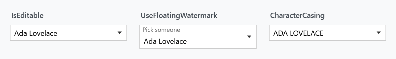 Editable, floating watermark and forced casing