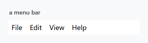 A menu bar