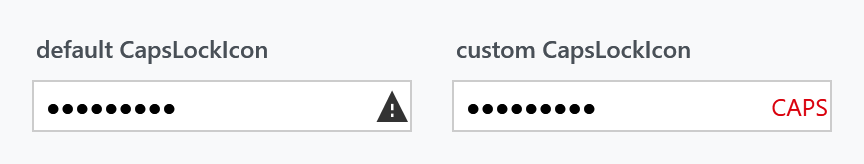 The caps lock indicator, default and custom