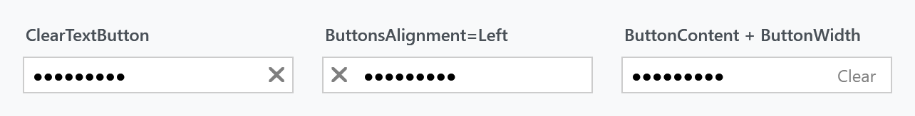 Clear button variants