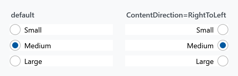 The default layout and the reversed one