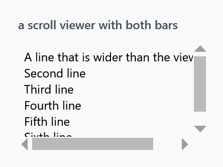 A scroll viewer with a vertical and a horizontal bar