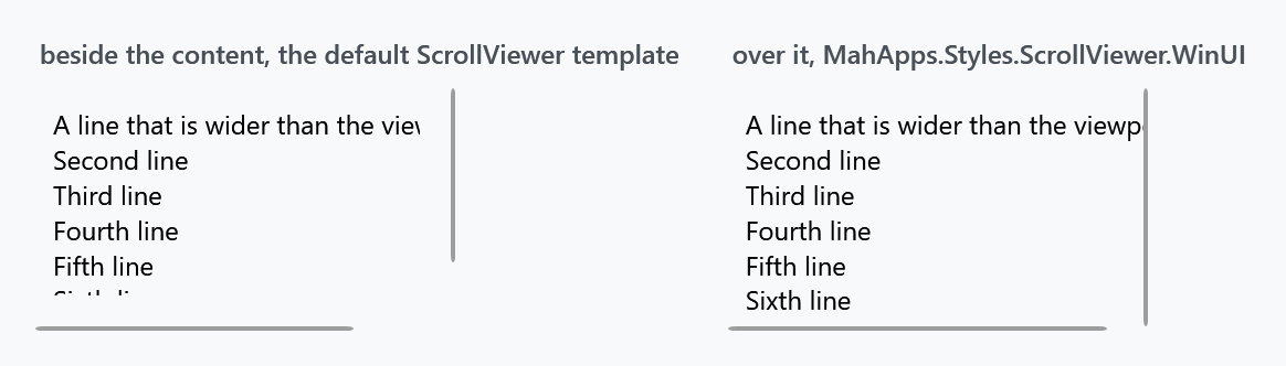 The same bar beside the content and over it