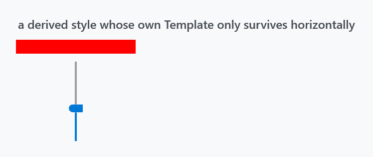 A custom template applied horizontally but not vertically