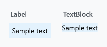 A Label and a TextBlock with the same text