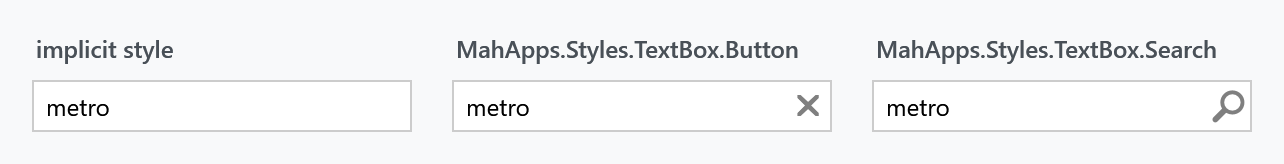 The TextBox styles
