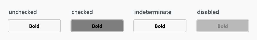 Unchecked, checked, indeterminate and disabled