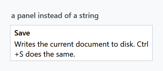 A tooltip holding a panel