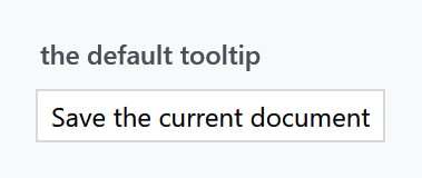 The default tooltip